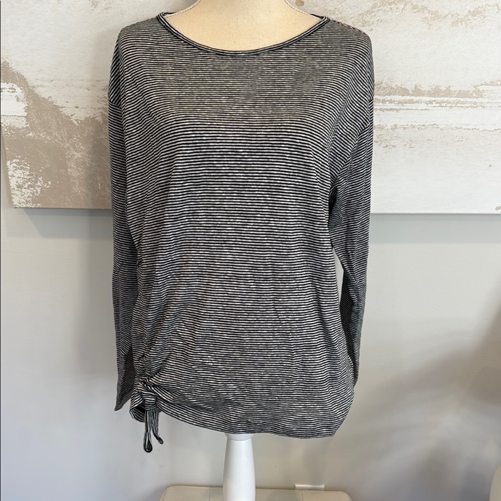 All Saints Striped Black and White Women's Top